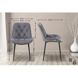 Silla de comedor Wallace, terciopelo gris oscuro