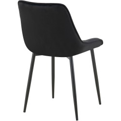 Silla de comedor Wallace de terciopelo negro