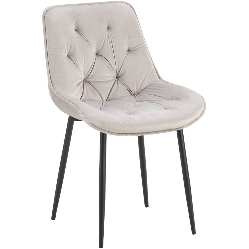 Silla de comedor Wallace en terciopelo gris