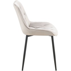 Silla de comedor Wallace en terciopelo gris