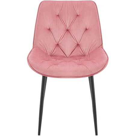 Silla de comedor Wallace en terciopelo rosa