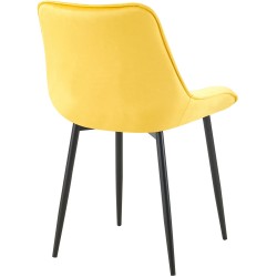 Silla de comedor Wallace en terciopelo amarillo