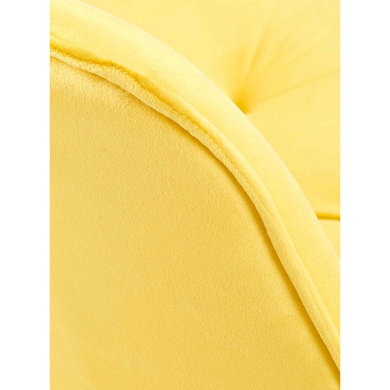 Silla de comedor Wallace en terciopelo amarillo