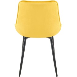 Silla de comedor Wallace en terciopelo amarillo