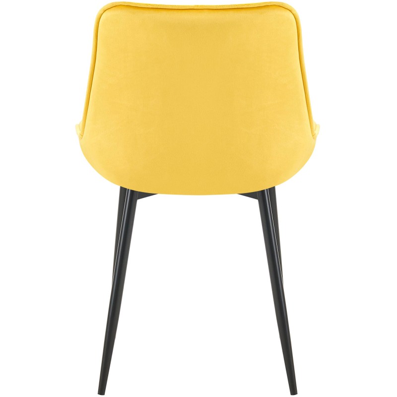 Silla de comedor Wallace en terciopelo amarillo