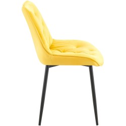 Silla de comedor Wallace en terciopelo amarillo