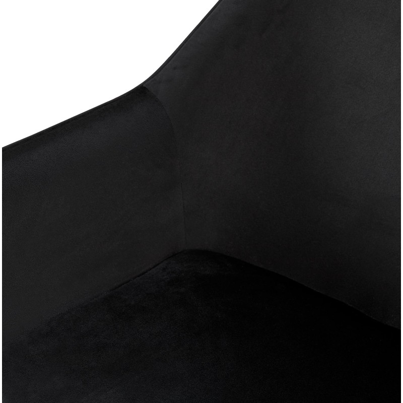 Juego de 2 sillas de comedor Vessa en terciopelo negro