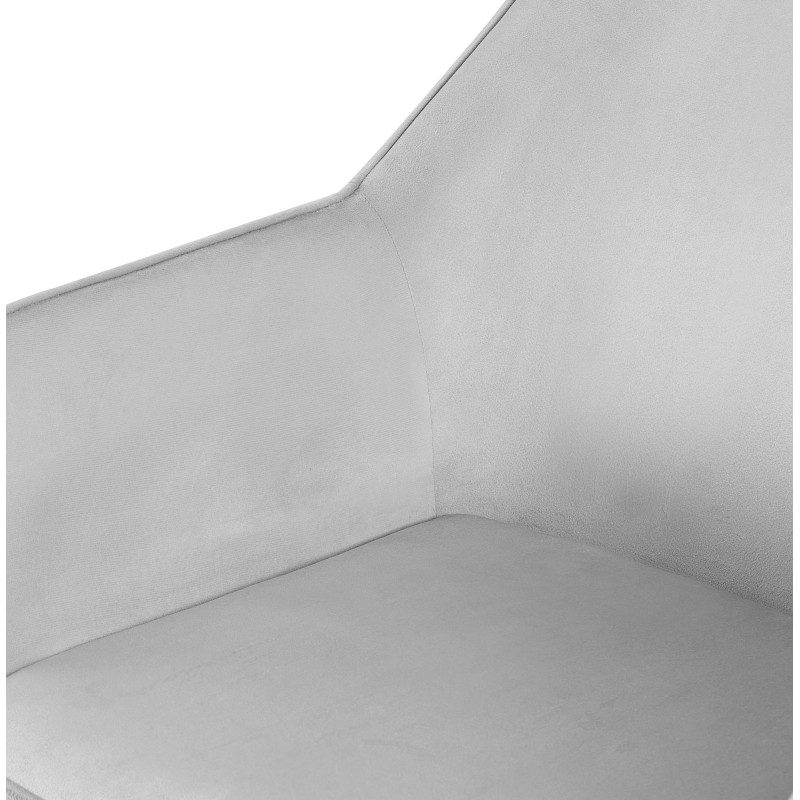 Juego de 2 sillas de comedor Vessa en terciopelo gris claro