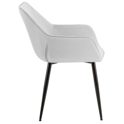 Juego de 2 sillas de comedor Vessa en terciopelo gris claro Juego de 2 sillas de comedor Vessa en terciopelo gris claro