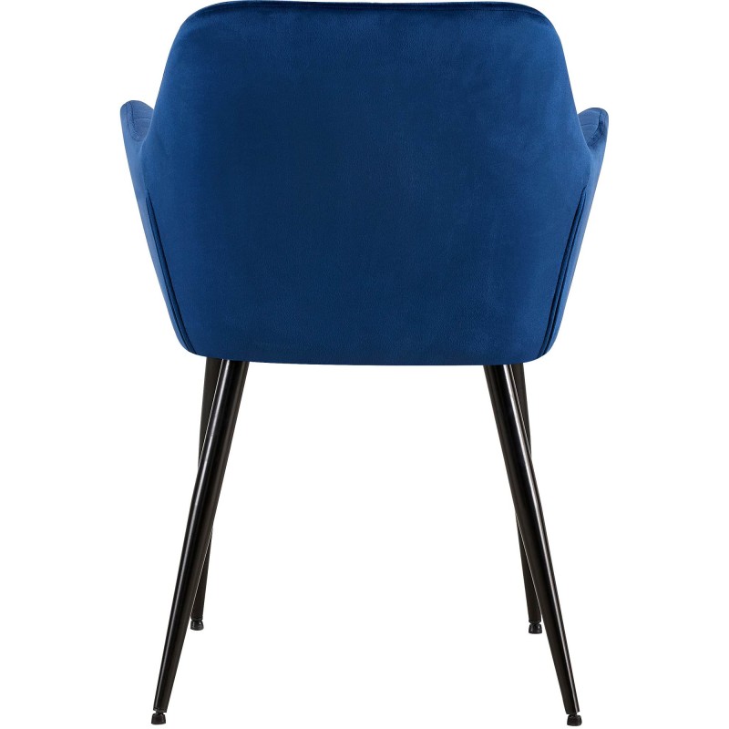 Juego de 2 sillas de comedor Emia en terciopelo azul