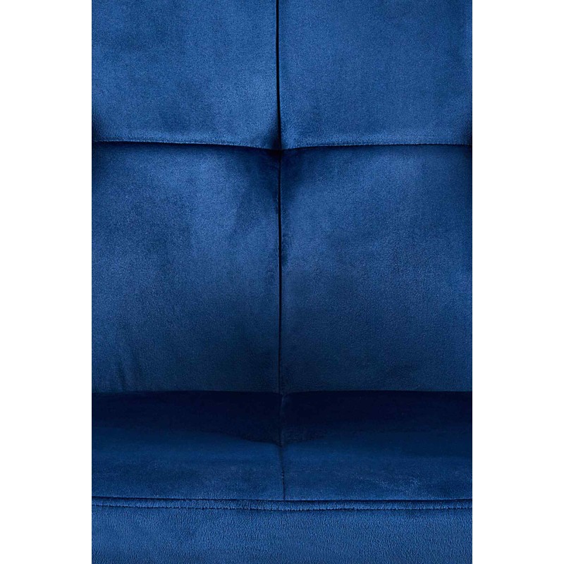 Juego de 2 sillas de comedor Emia en terciopelo azul