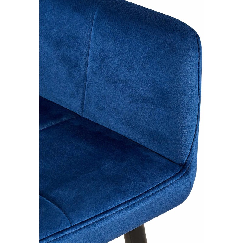 Juego de 2 sillas de comedor Emia en terciopelo azul