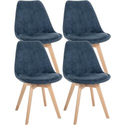 Conjunto de 4 sillas Linares Cord en color azul oscuro