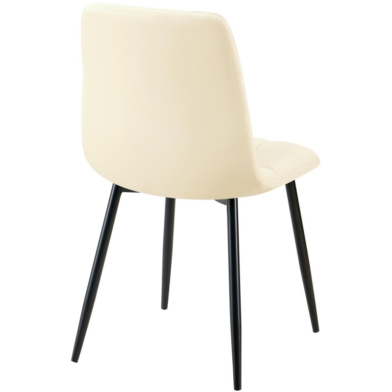 Silla de comedor Antibes, polipiel color crema