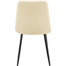 Silla de comedor Antibes, polipiel color crema