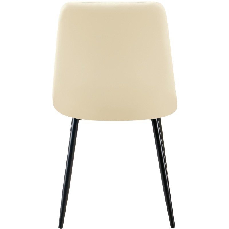 Silla de comedor Antibes, polipiel color crema