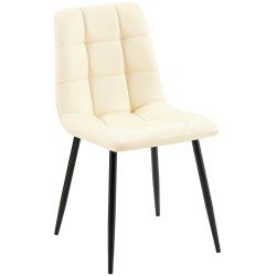 Silla de comedor Antibes, polipiel color crema
