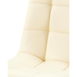 Silla de comedor Antibes, polipiel color crema