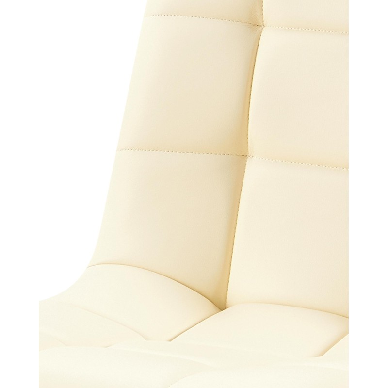 Silla de comedor Antibes, polipiel color crema