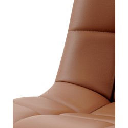 Silla de comedor Antibes, piel sintética, marrón oscuro