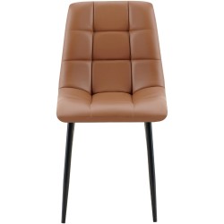 Silla de comedor Antibes, piel sintética, marrón oscuro