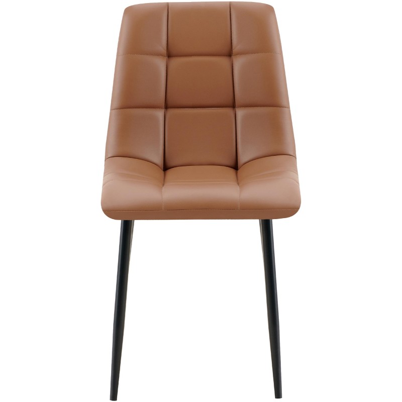 Silla de comedor Antibes, piel sintética, marrón oscuro