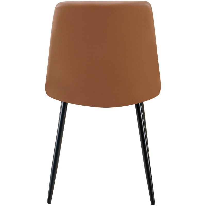 Silla de comedor Antibes, piel sintética, marrón oscuro