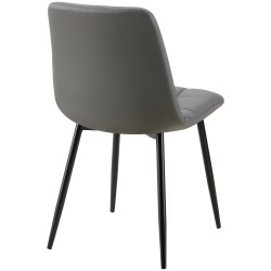Silla de comedor Antibes, piel sintética gris oscuro