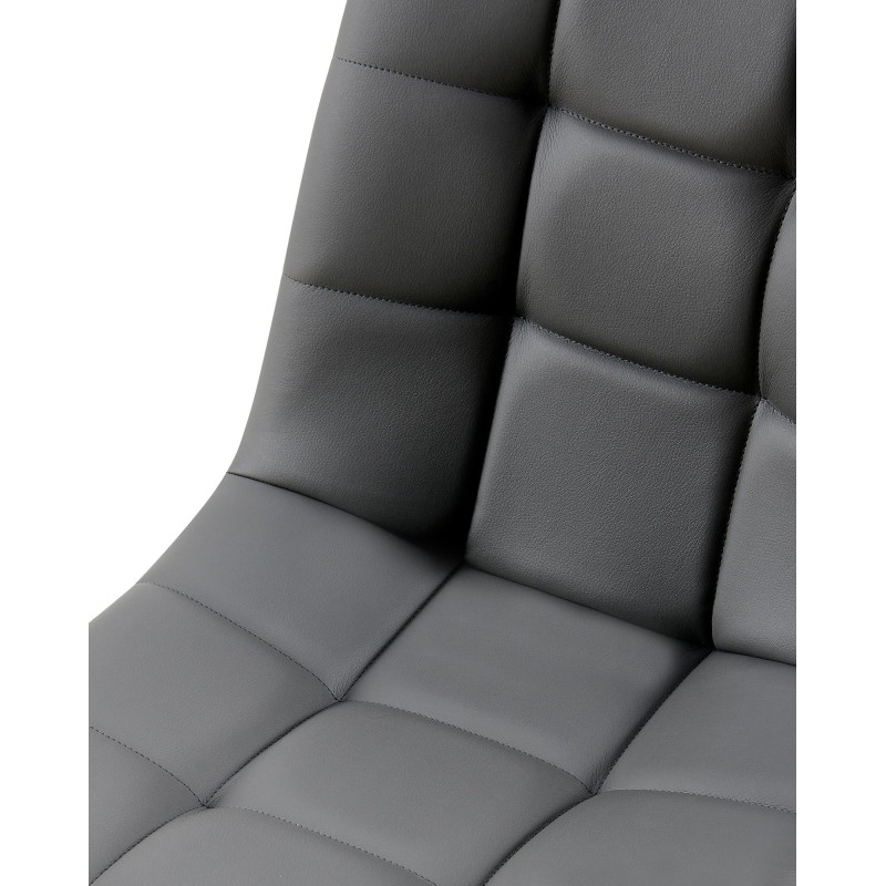 Silla de comedor Antibes, piel sintética gris oscuro