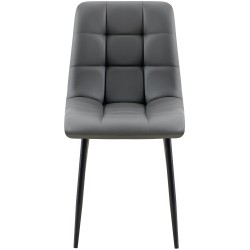 Silla de comedor Antibes, piel sintética gris oscuro
