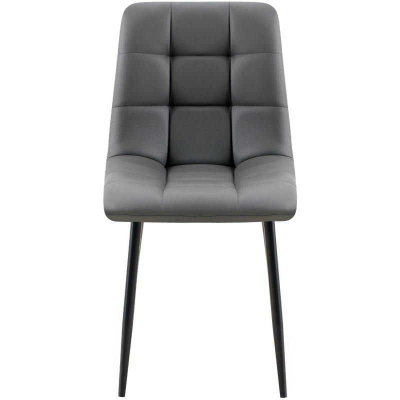 Silla de comedor Antibes, piel sintética gris oscuro