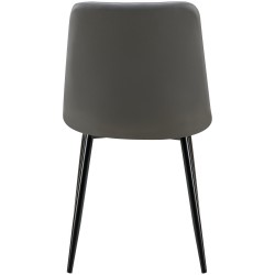 Silla de comedor Antibes, piel sintética gris oscuro