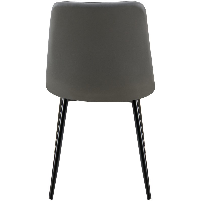 Silla de comedor Antibes, piel sintética gris oscuro