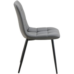 Silla de comedor Antibes, piel sintética gris oscuro
