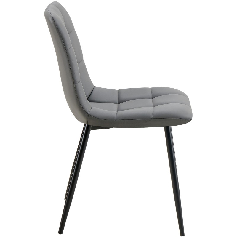 Silla de comedor Antibes, piel sintética gris oscuro