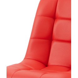 Silla de comedor Antibes, polipiel roja