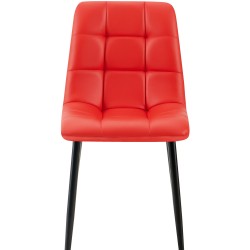 Silla de comedor Antibes, polipiel roja