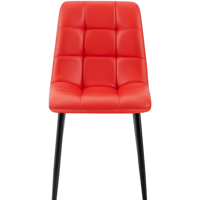 Silla de comedor Antibes, polipiel roja