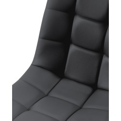 Silla de comedor Antibes, polipiel negra