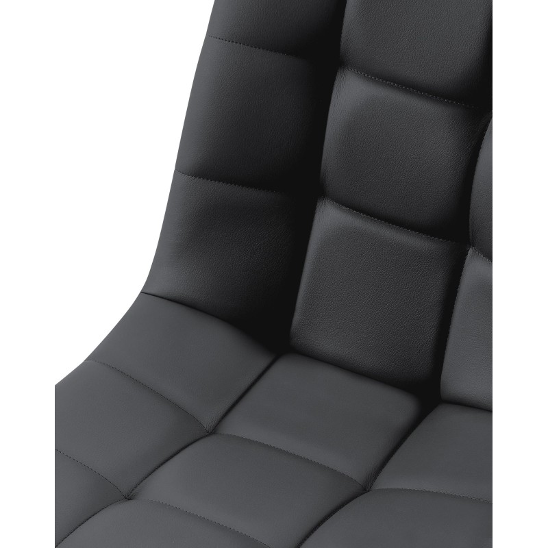 Silla de comedor Antibes, polipiel negra