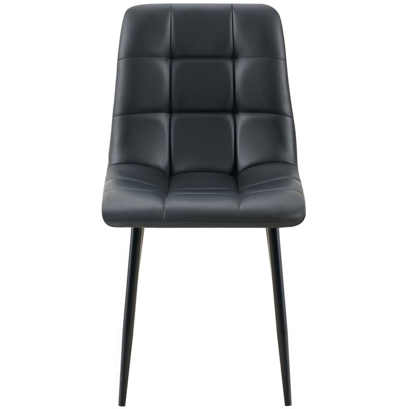 Silla de comedor Antibes, polipiel negra