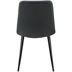 Silla de comedor Antibes, polipiel negra