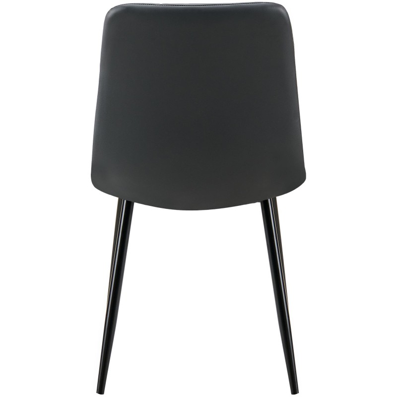 Silla de comedor Antibes, polipiel negra