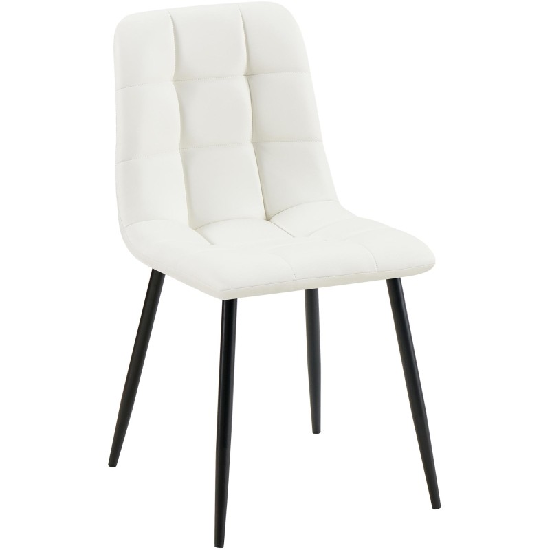 Silla de comedor Antibes, polipiel blanca
