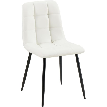Silla de comedor Antibes, polipiel blanca