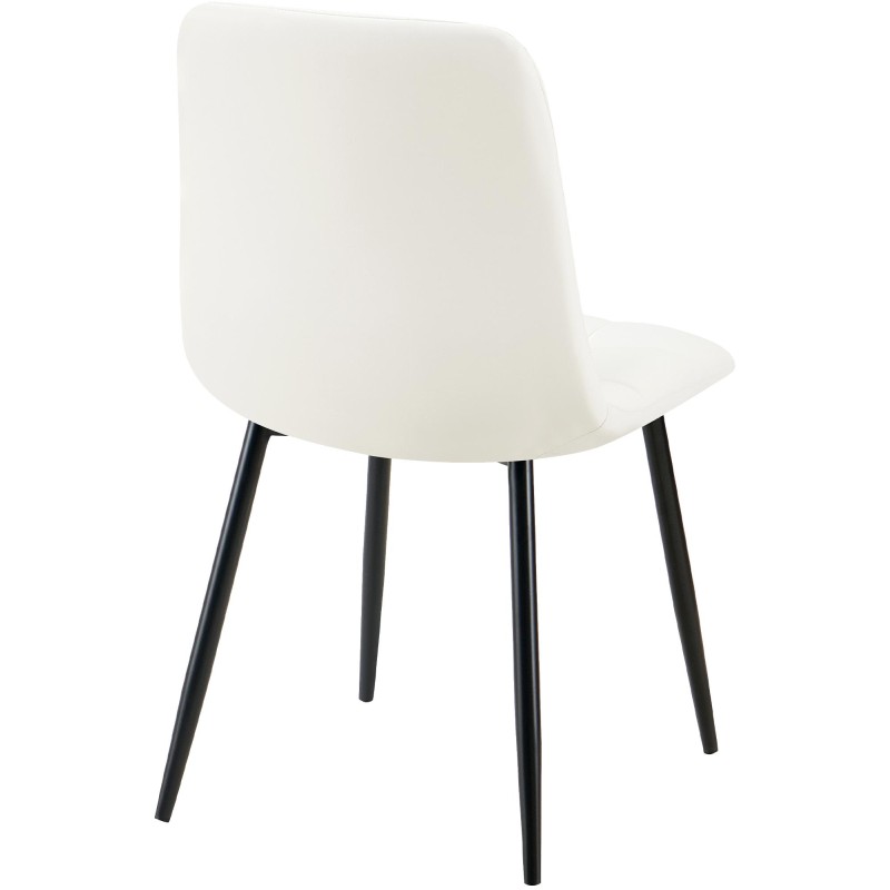 Silla de comedor Antibes, polipiel blanca