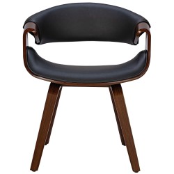Juego de 2 sillas de comedor Foley, piel sintética, nogal/negro
