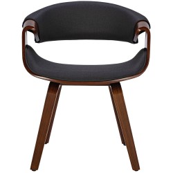 Juego de 2 sillas de comedor Foley de tela en nogal/negro