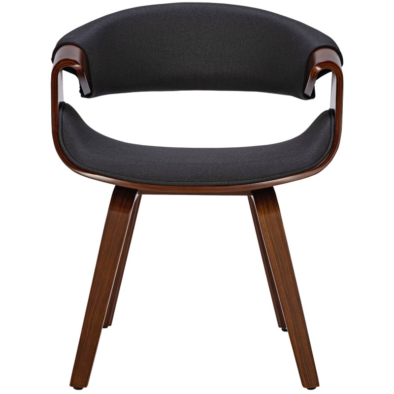 Juego de 2 sillas de comedor Foley de tela en nogal/negro