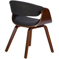 Juego de 2 sillas de comedor Foley de tela en nogal/negro